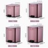 ZAjci Fingerprint-Proof Step Trash Can, Waste Bin with Removable Inner Bucket Garbage Bin Silent Close Lid Waste Basket Stainless Steel (Color : C, Size : 5 L) view 4