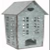 Sweet Summer Living Tabletop Farmhouse Decor, Tin Houses, Christmas Display Village House 14 Inch Height X 5.25 Inch Width X 4.25 Inch Length Metal Galvanized Antique Gray view 1
