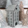 Sweet Summer Living Tabletop Farmhouse Decor, Tin Houses, Christmas Display Village House 14 Inch Height X 5.25 Inch Width X 4.25 Inch Length Metal Galvanized Antique Gray view 2