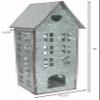 Sweet Summer Living Tabletop Farmhouse Decor, Tin Houses, Christmas Display Village House 14 Inch Height X 5.25 Inch Width X 4.25 Inch Length Metal Galvanized Antique Gray view 4