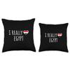 Cute Funny Country Flag (Egypt) I Really Love (Heart) Egypt Throw Pillow, 18x18, Multicolor view 3