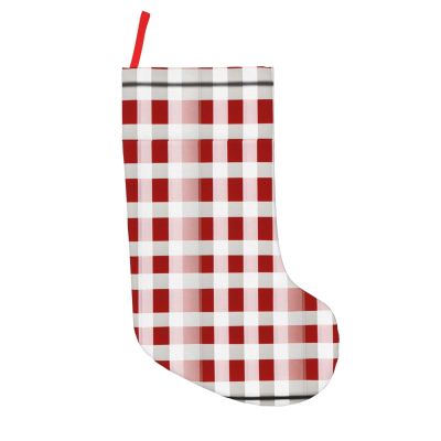 SSIMOO Red Checkered White Squares Christmas Must-Have Theme Christmas Stockings-Decorative and Unique Gift Storage Socks