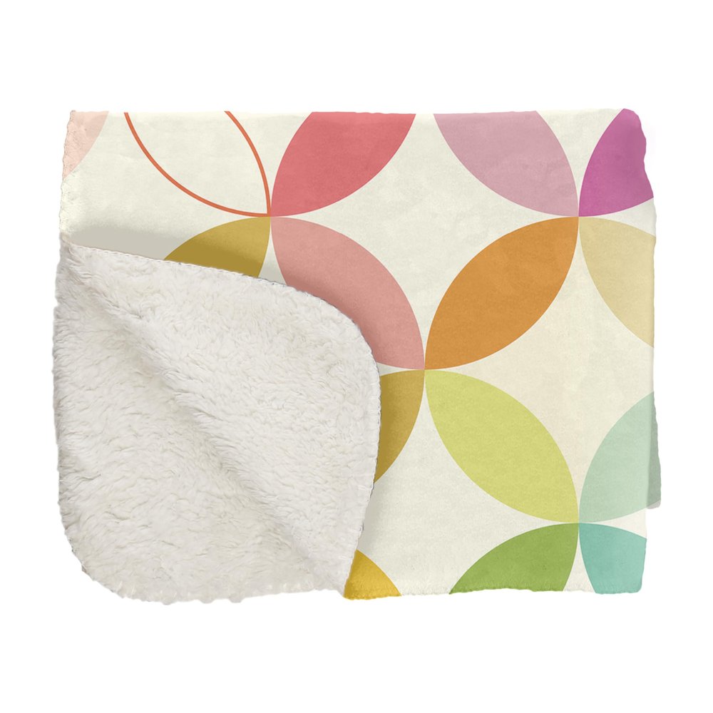 Erin Condren 50x60 Sherpa Throw (Mid Century Circles)