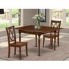HomeStock Small Space Dinette Set - 3 Piece Dining Table & Chairs - Modern Kitchen Table Set - Mahogany Finish view 1