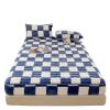 FCLDESHOP Mattress Protector,Autumn and Winter Warm Quilted Coral Velvet Bedding Sheets, Bedroom Hotel Anti-Slip Checkered Bed Protector,Green,200 * 220cm (3pcs) view 2