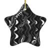 Black White Snake Skin Pattern Christmas Ceramic Ornaments-Star Hanging Decorations Perfect for Parties and Holiday Decor view 1
