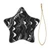 Black White Snake Skin Pattern Christmas Ceramic Ornaments-Star Hanging Decorations Perfect for Parties and Holiday Decor view 2