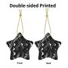 Black White Snake Skin Pattern Christmas Ceramic Ornaments-Star Hanging Decorations Perfect for Parties and Holiday Decor view 3