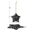 Black White Snake Skin Pattern Christmas Ceramic Ornaments-Star Hanging Decorations Perfect for Parties and Holiday Decor view 4