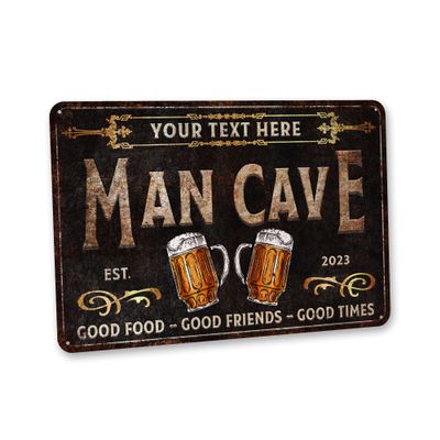 Personalized Man Cave Sign Man Cave Dcor - Made In USA - Garage Dcor Beer Signs Cool Mancave Stuff For Men Metal Signs Gifts For Him 208122002138