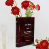 Book Vase for Flowers, Unique Flower Vases, Cute Acrylic Vase, Aesthetic Vases Gifts for Women, Dorm Room Essentials for Bookshelf, Bookcase, Desk, Bedroom, Room, Office, Home Decor (RED) view 2
