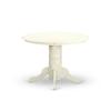 HomeStock Round Dining Table Set - 3 Piece Dinette Set with Kitchen Chairs - Linen White Finish view 2