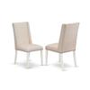 HomeStock Round Dining Table Set - 3 Piece Dinette Set with Kitchen Chairs - Linen White Finish view 3
