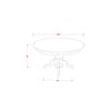 HomeStock Round Dining Table Set - 3 Piece Dinette Set with Kitchen Chairs - Linen White Finish view 4
