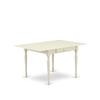 HomeStock Gothic Dining Set 5pc Wood Table & Chairs Linen White Kitchen Set view 2