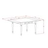 HomeStock Gothic Dining Set 5pc Wood Table & Chairs Linen White Kitchen Set view 4