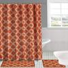 15-Piece Set Bathroom Bath Mat Rugs Shower Curtain Butterfly or Honey Comb Printed Design (Honey Orange) view 1