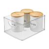 iDesign Plastic Stackable Kitchen Cabinet Storage Bin with Handles - Clear Pantry Organizer view 1