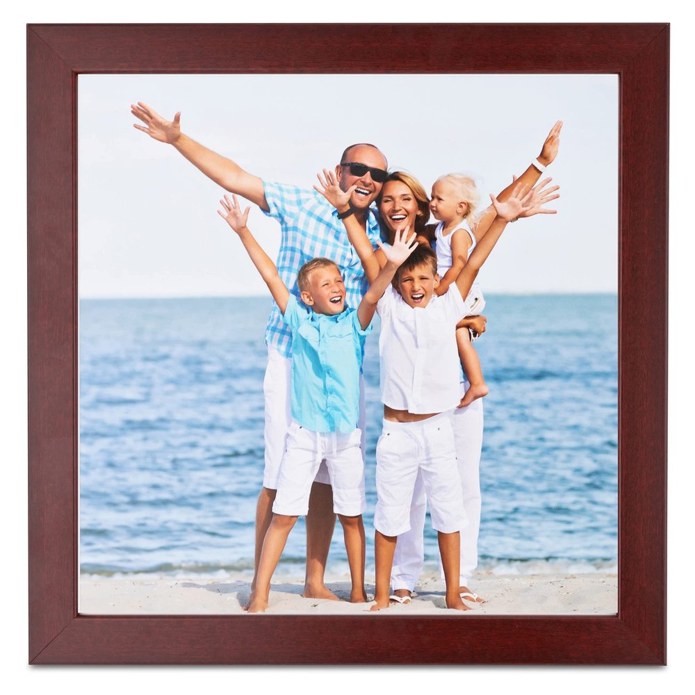 ArtToFrames 5x6 Inch Red Picture Frame, This 1.25 Inch Custom MDF Poster Frame is Cherry - Comes with Foam Backing 3/16 inch and Regular Glass (FBPLBW26-039-5x6)
