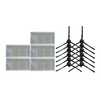 ConvOw 5X HEPA Filter + 12x V50 Side Brush Kit Compatible for Ilife V50 V55 V5s Pro Robotic Vacuum Cleaner Parts Accessories