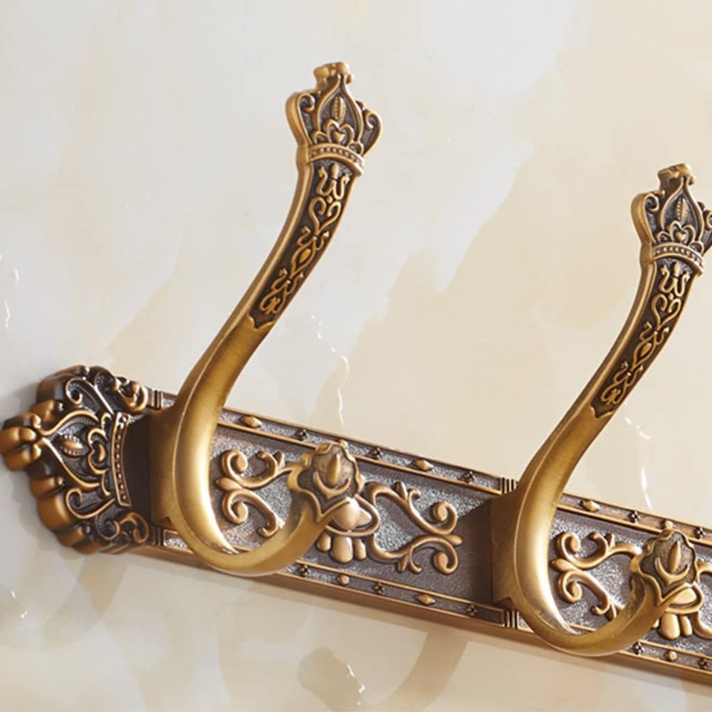 Coat Rack Antique Coat Racks, European Row Hooks, Retro Hooks, Clothes Living Room Wall Hanging Bathroom Wardrobe Door Coat Hook Wall Hooks (Color : B, Size : 4 Hook)