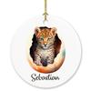 Baby Leopard Christmas Ornament for Kids Boys Girls Animals Lovers, Personalized Leopard Ornaments Gifts for Christmas 2026, Cute Leopard Ornament Xmas Tree, Customized Name Leopards Lover Ornament view 1