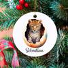 Baby Leopard Christmas Ornament for Kids Boys Girls Animals Lovers, Personalized Leopard Ornaments Gifts for Christmas 2026, Cute Leopard Ornament Xmas Tree, Customized Name Leopards Lover Ornament view 3