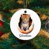 Baby Leopard Christmas Ornament for Kids Boys Girls Animals Lovers, Personalized Leopard Ornaments Gifts for Christmas 2026, Cute Leopard Ornament Xmas Tree, Customized Name Leopards Lover Ornament view 4