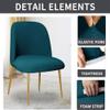 Curved Back Dining Chairs Cover 1/2/4/6 PCS Stretch Semicircle Back Chair Slipcovers Reusable Kitchen Chair Protector Case Hotel Banquet Stool Cover With Elastic Bottom ( Color : Green , Size : 2PCS ) view 3