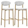 ANram Modern Counter Height Bar Stools Set of 2 Comfortable Velvet Upholstered Breakfast Barstools with Back and Gold Base Elegant Bar Chairs for Kitchen Island/Restaurant/Pub view 1