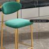 ANram Modern Counter Height Bar Stools Set of 2 Comfortable Velvet Upholstered Breakfast Barstools with Back and Gold Base Elegant Bar Chairs for Kitchen Island/Restaurant/Pub view 3