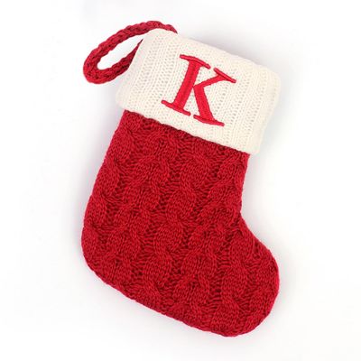 Christmas Stocking Hanging Name Gift Present Ornament Tags Pendant Decoration Personalized Letter Combinations A to Z (K)