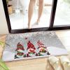 Edwiinsa Christmas Gnomes Plush Rug Non Slip Bath Mat, Soft Shaggy Long Fur Fuzzy Bath Rugs 20" x 31.5" Silver Pine Tree Leaves Snowflake Grey Carpet Mat for Bathroom Shower Home view 1