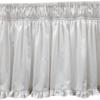 AKBLinenBedding - 3 Sided Elasticated Wrap Around Bottom Ruffled Dust Ruffle Bed Skirt, White Solid 700 TC Egyptian Cotton, Drop - 10 inch (Twin - 39" W x 75" L) view 1