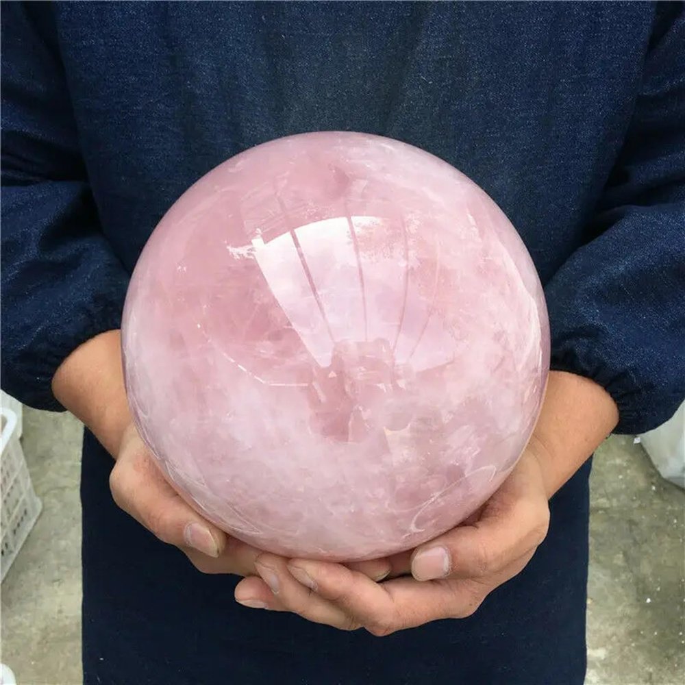AtkitS Beautiful Natural Pink Rose Quartz Sphere Crystal Ball Healing (Size : 55-60mm)