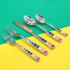 35 pcs Silverware Set for 7,Rainbow Handle Forks Spoons Silverware Set For 4 Cutlery Utensi Sets Flatware Wedding Party Mirror Polished Gift Package for Christmas and Thanksgiving&Halloween view 1