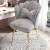 Dining Chair Armless Office Desk Chairs Set of 2, Fabric Padded Accent Chair with Mid Back and Bowknot Pillows, Comfortable Wide Seat Computer Task Vanity Chair for Home Office view 2