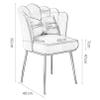 Dining Chair Armless Office Desk Chairs Set of 2, Fabric Padded Accent Chair with Mid Back and Bowknot Pillows, Comfortable Wide Seat Computer Task Vanity Chair for Home Office view 3