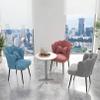 Dining Chair Armless Office Desk Chairs Set of 2, Fabric Padded Accent Chair with Mid Back and Bowknot Pillows, Comfortable Wide Seat Computer Task Vanity Chair for Home Office view 4