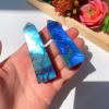 AtkitS Beautiful 1pc Natural Labradorite Tower Energy Crystal Tetrahedron Blue Quartz Moonstone Decoration (Size : 30-40g) view 2