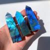 AtkitS Beautiful 1pc Natural Labradorite Tower Energy Crystal Tetrahedron Blue Quartz Moonstone Decoration (Size : 30-40g) view 4
