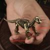 Brass Dinosaur Fossil Skeleton Model Miniature Figurines,Bronze Jurassic Brachysaurus Statue Sculpture Crafts Collection Office Home Study Desktop Ornament Bonsai Micro Landscape Sand Table Decor view 2