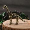 Brass Dinosaur Fossil Skeleton Model Miniature Figurines,Bronze Jurassic Brachysaurus Statue Sculpture Crafts Collection Office Home Study Desktop Ornament Bonsai Micro Landscape Sand Table Decor view 3
