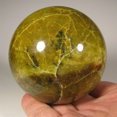 AtkitS Beautiful Natural Green Opal Orb Reiki Healing Room Office Decoration Gift Energy Gem (Size : 200-300g)