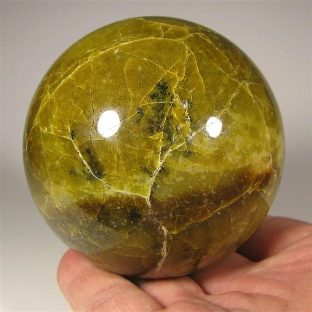 AtkitS Beautiful Natural Green Opal Orb Reiki Healing Room Office Decoration Gift Energy Gem (Size : 200-300g)