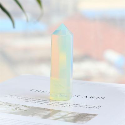 AtkitS Beautiful Natural Crystal Columns Health Crystal Point Obelisk Wand Amethyst Rose Quartz Ore Mineral Crafts Home Decoration 1PC (Color : Opal)