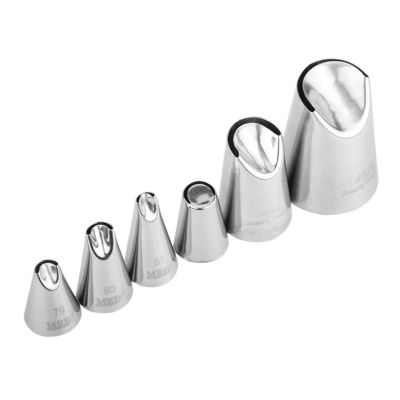 6 Pcs Cream Nozzles Birthday Cake Decorating Tools Stainless Steel Pipping Nozzles Baking Tools Reusable Piping Tips Set