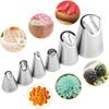 6 Pcs Cream Nozzles Birthday Cake Decorating Tools Stainless Steel Pipping Nozzles Baking Tools Reusable Piping Tips Set view 2