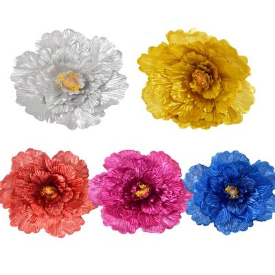 Flash Material Children Dance Props Holding China Square Stage Performance Peony Flower Kindergarten Dance Holding Flowers (70CM, Red)