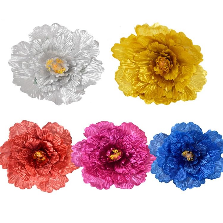 Flash Material Children Dance Props Holding China Square Stage Performance Peony Flower Kindergarten Dance Holding Flowers (70CM, Red)